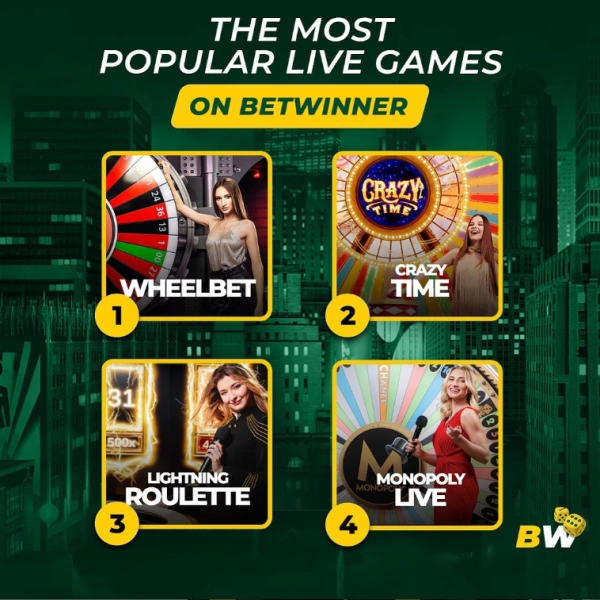 The most popular live games on Betwinner